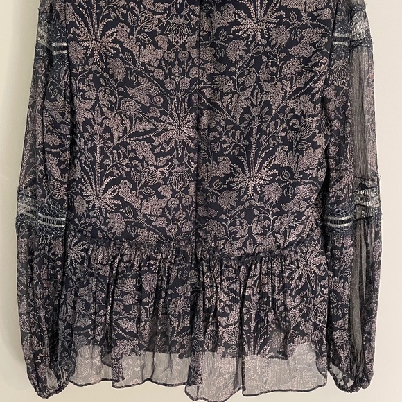 Elie Tahari Coraline Metallic Silk Blouse ($365)  M-L - Picture 11 of 16